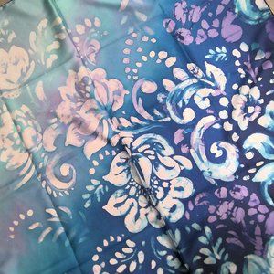 Silky  Square Scarf Wrap Hijab Face mask Blue Floral Print